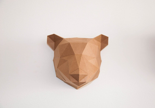 Rompecabezas 3d De Oso En Papel Kraft 0