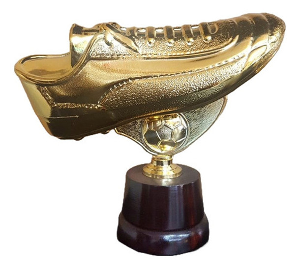 Botín De Oro Trofeo Copa Plástico Con Base De Madera Futbol 0