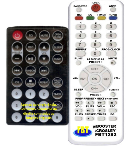 Crosley Vitrola Controle Compatível Fbt1292 0