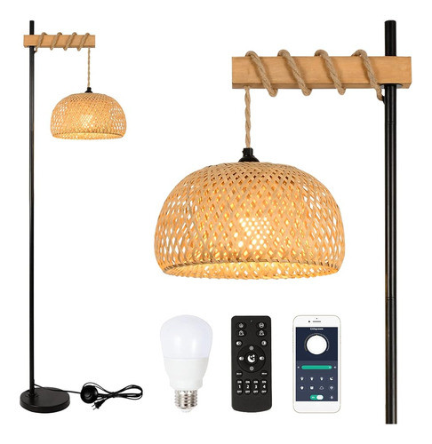 Lámpara De Pie Stepeak Boho Con Control Remoto, Lámpara De P 0