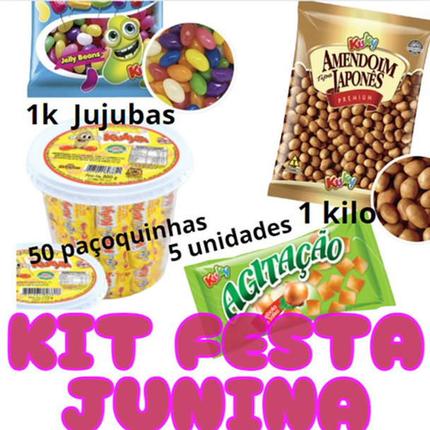 Festa Junina 50 Paçocas + 5 Salgadinhos + Amendoim + Jujubas 0