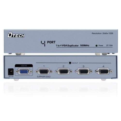 Svga Vga Splitter 4 Puerto 1 En 4 Salida Amplificador Caja 5 0