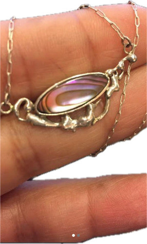 Gargantilla Plata 925 Y Nacar Abalone Modelo Princesa Luli 0