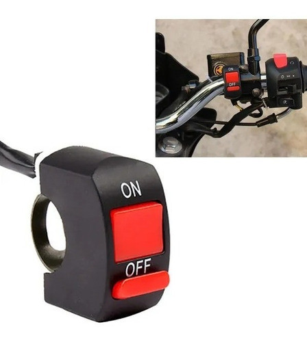 Tecla Switch Encendido On/off Faros Auxilares 2 Cables Moto 0