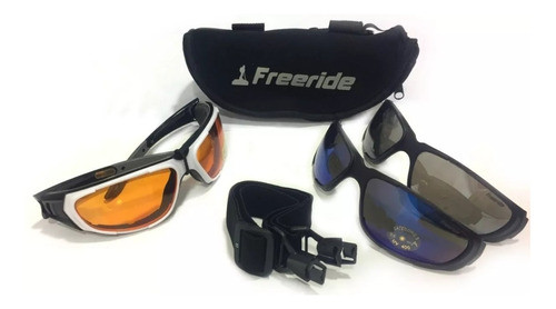 Gafa Ciclismo Espejado Intercambiable Marco Fijo Negro Cuota 0