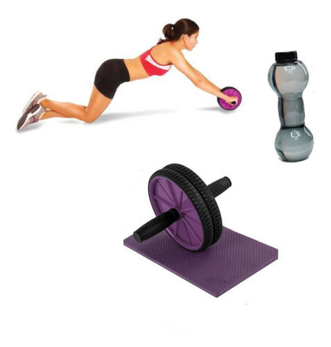 Rueda Para Abdominales+ Botella+mini Alfombra Para Rodillas 0