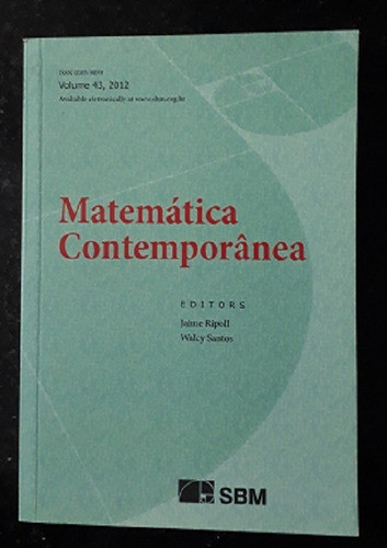 Matemática Contemporânea - Volume 43 De Vários Autores Pela Sbm (2012) 0
