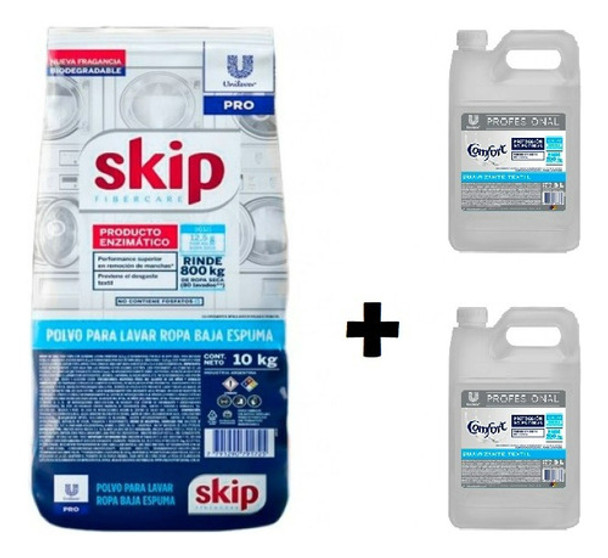 Skip Jabon En Polvo X 10 Kg + Suavizante Comfort X 5 Lts 0