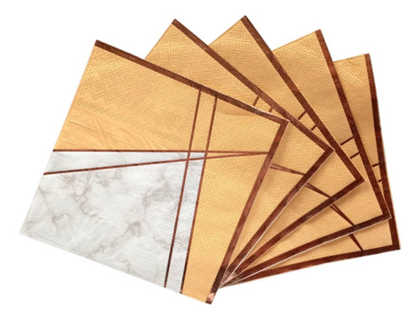432 Unidades Servilleta De Papel Rosa Gold 0