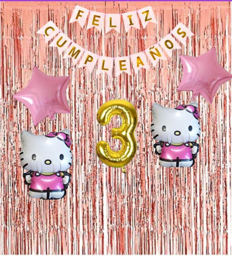 Combo Decoración Para Cumpleaños Hello Kitty 0