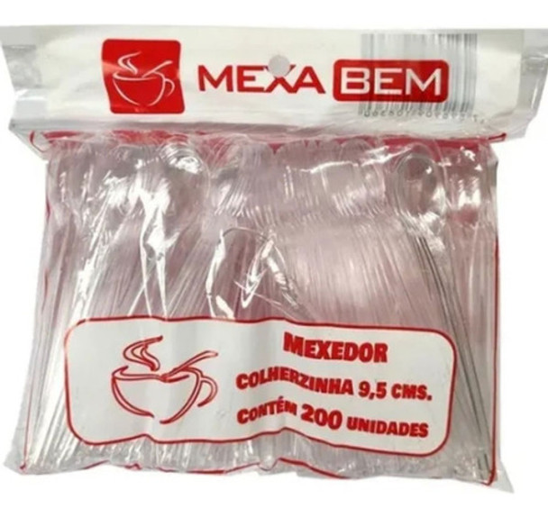 Mexedor Colherzinha Descartável Cafe Drink C 200 Kit Com 5 0