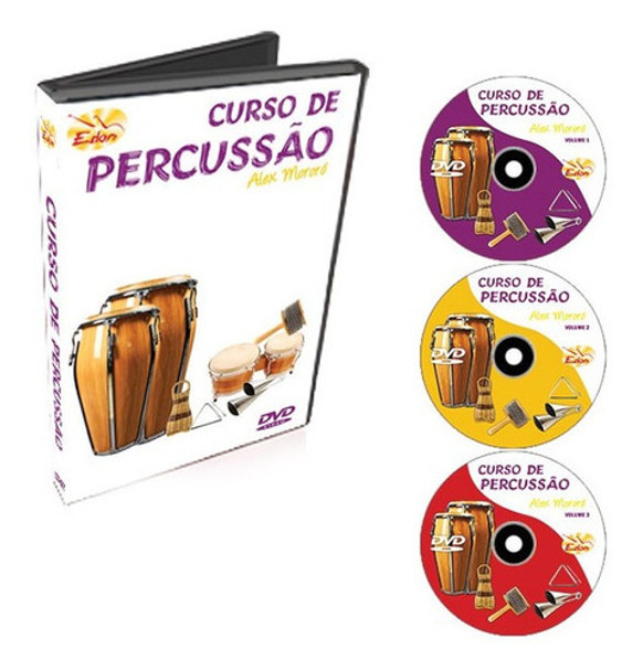 Coleção Curso De Percussão Em 3 Dvds -original-edon 0