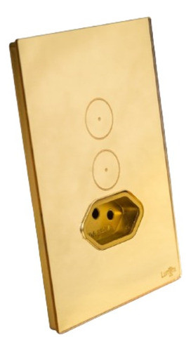 Interruptor Touch 2 Botões + Tomada Wi-fi Dourado 4x2 Lumenx 0