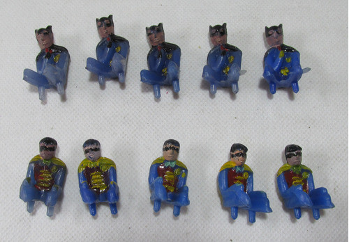 Batman Y Robin 10 Figuras Para Batimovil Bichi, Originales 0