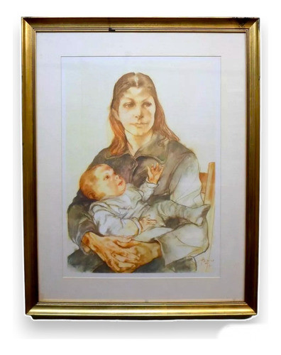 Cuadro De Carlos Alonso Maternidad 1976 Enmarcado + Vidrio 0