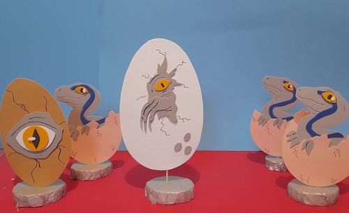 Huevos Dinosaurios En Goma Eva Decoracion Fiestas X5 0
