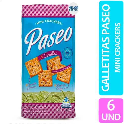Galletitas Paseo 5 Semillas Mini Crackers Pack X6 0