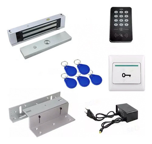 Kit Control Acceso 300 Lbs Cerradura Magnetica Electrica 0