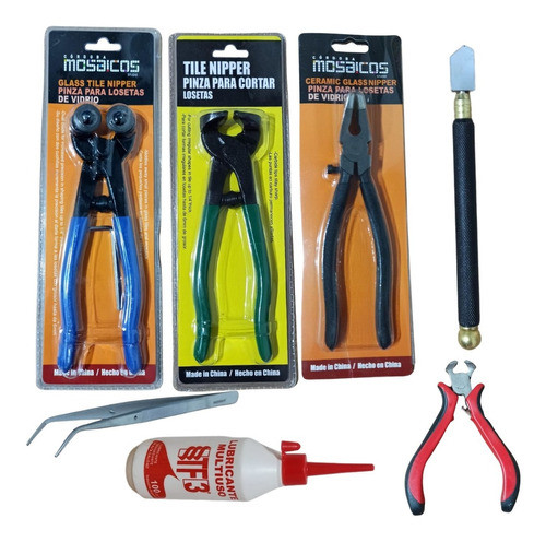 Pack 7 Pinzas Mosaiquismo - Set Herramientas Completo 0