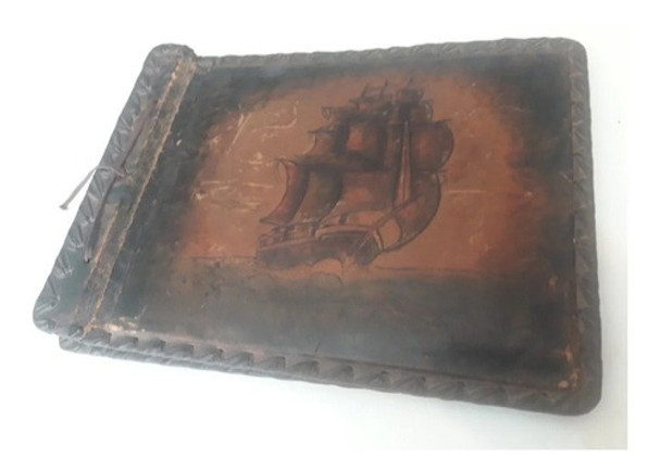Antiguo Álbum De Fotografías, Cuero. Excelente. 0