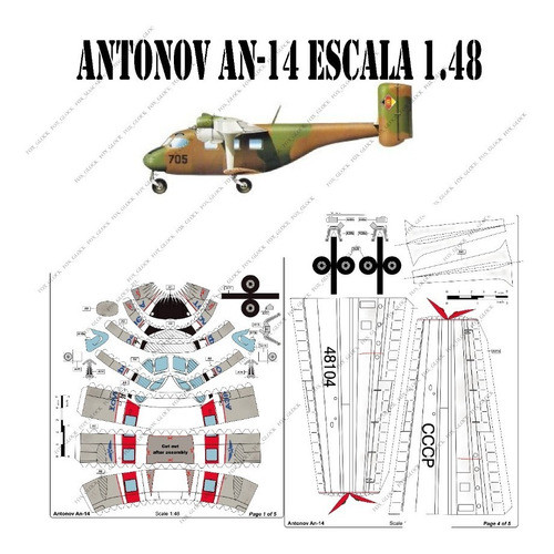 Antonov An-14 Escala 1.48 Papercraft 0