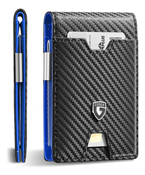 Gsoiax Billetera Delgada Para Hombre Con Clip Para 0