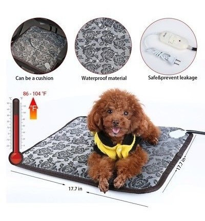 1 X Mascotas Calefacción Eléctrica Calentamiento Manta Cojín 0