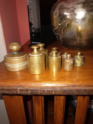 8 Pesas De Bronce Antiguas 0