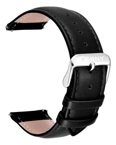Correa De Cuero Negro Para Reloj Berny 0