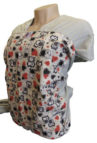Wrap Sling Cinza/estampa Corujinhas 0