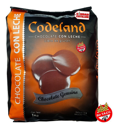 Chocolate Cobertura Leche Codeland 1 Kg - Ciudad Cotillón 0