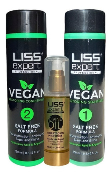 Liss Expert Kit Vegan Shampoo + Acondicionador + Oil Argan 0