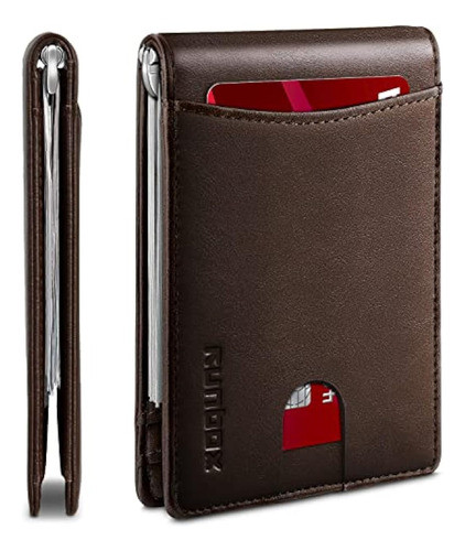 Runbox Cartera Delgada De Cuero Genuino Para 0