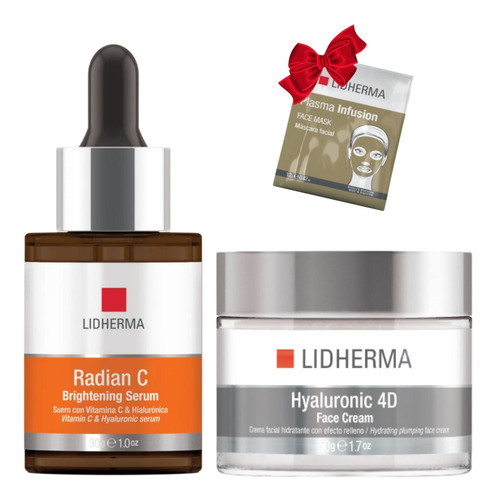 Kit X2 Hyaluronic 4d Face Cream + Radian C Serum Lidherma 0