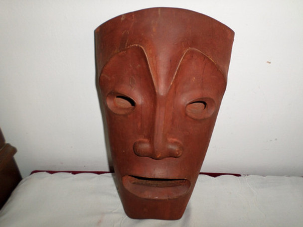 Antigua Mascara De Madera Tallada Africana Tribal Pared 0