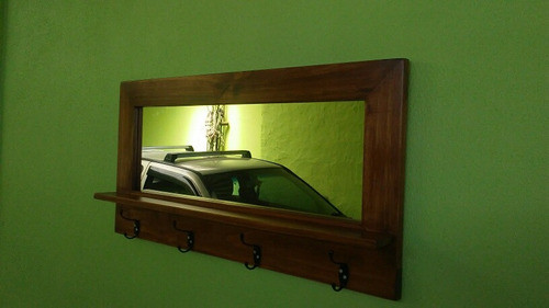 Perchero Madera Con Espejo 0