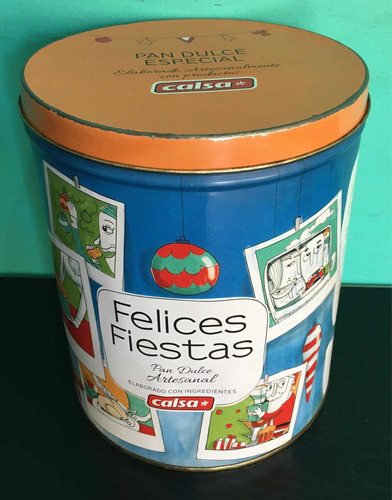 Lata Pan Dulce Artesanal - Calsa - Felices Fiestas - Vacia 0