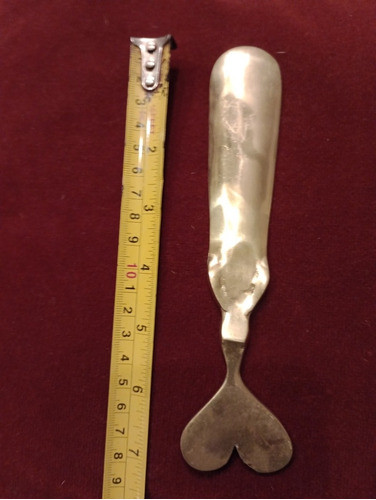 Antiguo Calzador De Zapatos Bronce Labrdo Impecable 0