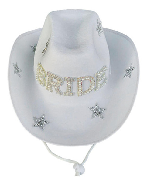Chapéu De Fantasia De Vaqueira De Strass Branco De Pano De 0 Chapéu De Fantasia De Vaqueira De Strass Branco De Pano De 0