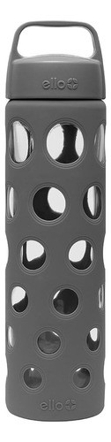 Ello Pure Glass Water Bottle with Lid 20 Oz Fizz Gray