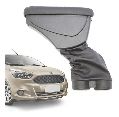 Apoio De Braço Ford Ka Couro Cinza 0