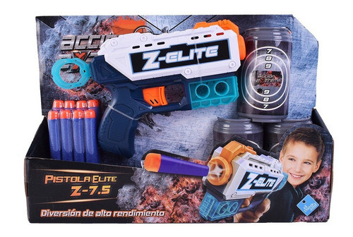 Juego De Armas Pistola Lanza Dardos Con Latas Duende Azul 0