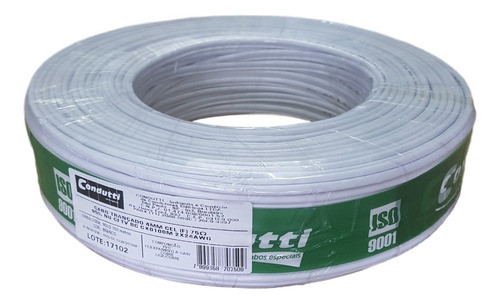 Cabo Coaxial Bipolar 4mm 100m 95% Cftv Trançado Br Condutti 0