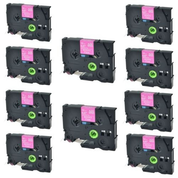 Blanco 10pk En Berry Pink Etiqueta Cinta Tz-mqp35 Tze-mqp35 0