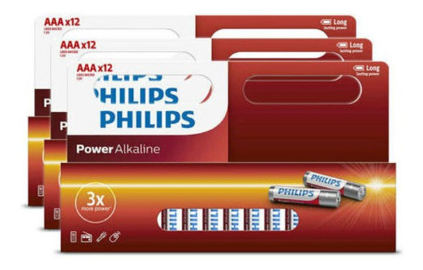 Pilas Alcalinas Philips Aaa Caja X 12 Unidades. Gran Canal 0
