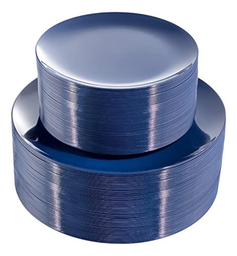 Pulote 100 Platos De Plástico Azul  Platos 0