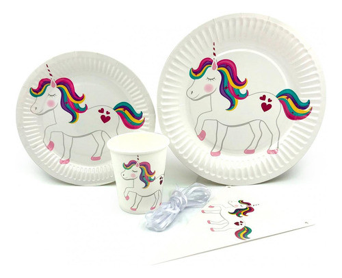 Platos Descartables Unicornio  18cm 0