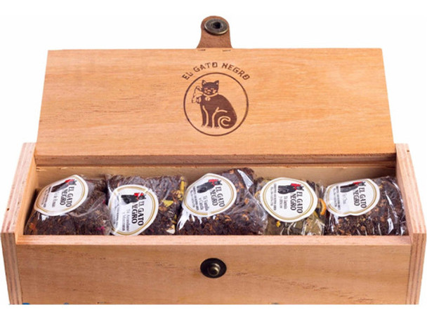 Caja De Tés Gourmet Hebras De Madera P/ Regalo El Gato Negro 0 Caja De Tés Gourmet Hebras De Madera P/ Regalo El Gato Negro 0