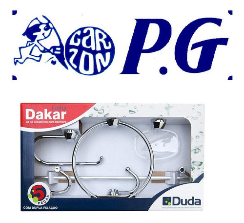 Kit De Accesorio Artefactos Para Baño Dakar 5pc Cromado P G 0
