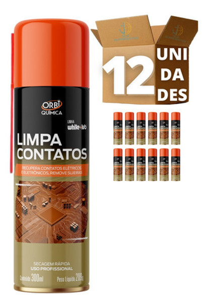 Caixa C/ 12 Orbi Limpa Contatos Eletronicos 300ml/209g 0